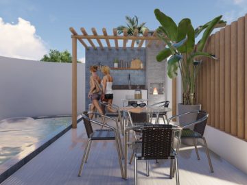 Piscina com espao gourmet
