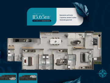 Planta apartamentos tipo 03 e 04