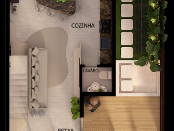 Planta Trreo Casa com Terrao Gourmet